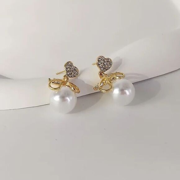 Pearl drop earrings M840 - Picture 1 of 5